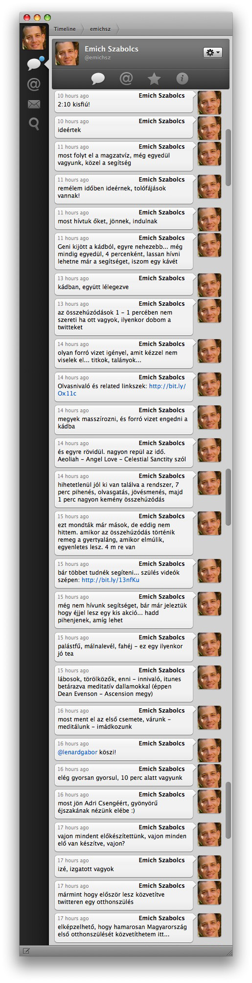 Születés twitt